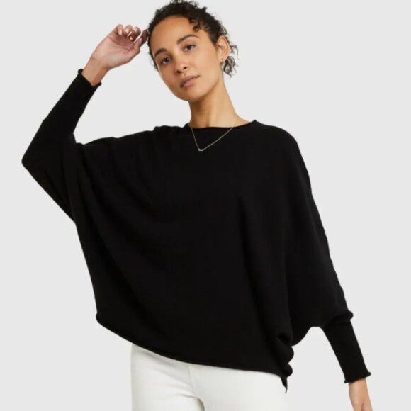 Quince Sweaters - NWT Quince Lightweight Mongolian Cashmere Batwing Sweater Black